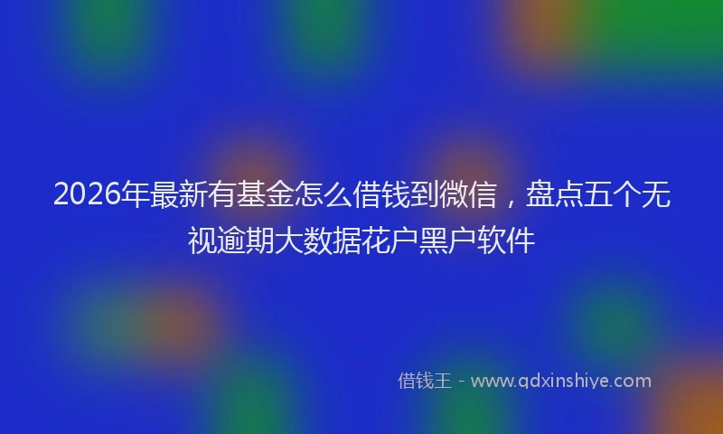 2026年最新有基金怎么借钱到微信，盘点五个无视逾期大数据花户黑户软件