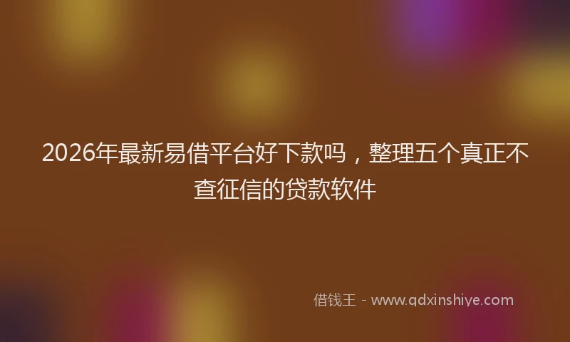 2026年最新易借平台好下款吗，整理五个真正不查征信的贷款软件