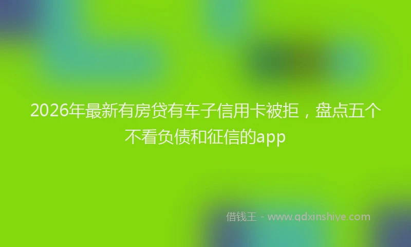 2026年最新有房贷有车子信用卡被拒，盘点五个不看负债和征信的app