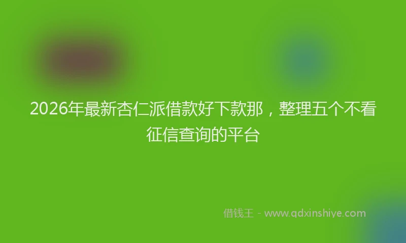 2026年最新杏仁派借款好下款那，整理五个不看征信查询的平台