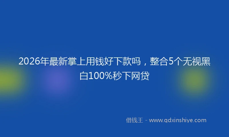 2026年最新掌上用钱好下款吗，整合5个无视黑白100%秒下网贷