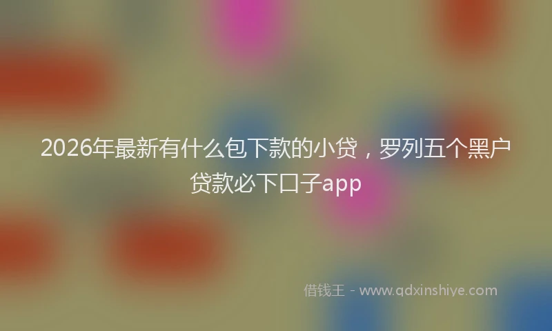 2026年最新有什么包下款的小贷，罗列五个黑户贷款必下口子app