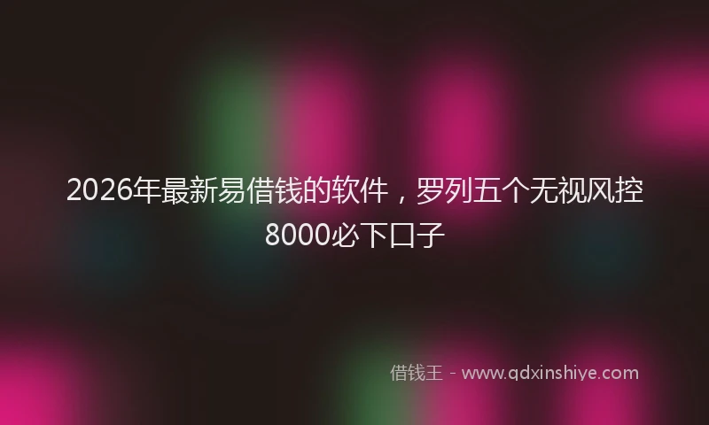 2026年最新易借钱的软件，罗列五个无视风控8000必下口子