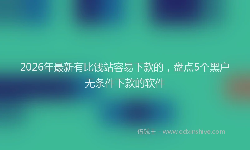 2026年最新有比钱站容易下款的，盘点5个黑户无条件下款的软件