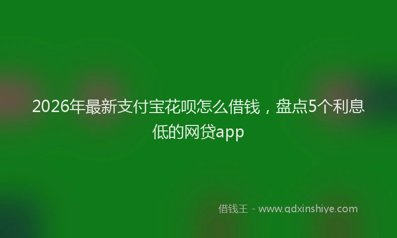 2026年最新支付宝花呗怎么借钱，盘点5个利息低的网贷app