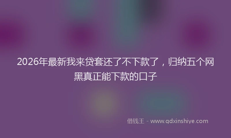 2026年最新我来贷套还了不下款了，归纳五个网黑真正能下款的口子