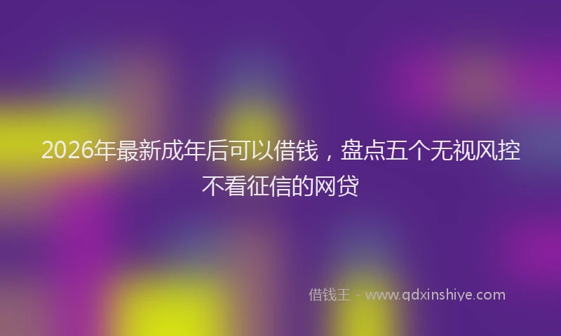2026年最新成年后可以借钱,盘点五个无视风控不看征信的网贷