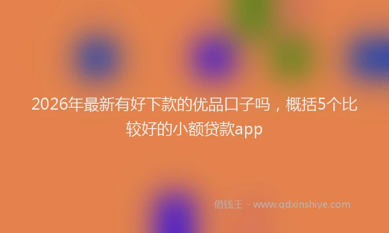 2026年最新有好下款的优品口子吗，概括5个比较好的小额贷款app