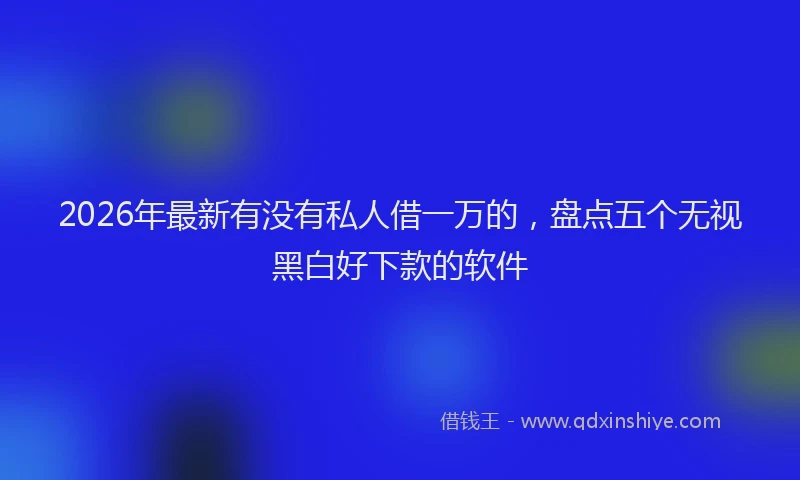 2026年最新有没有私人借一万的，盘点五个无视黑白好下款的软件