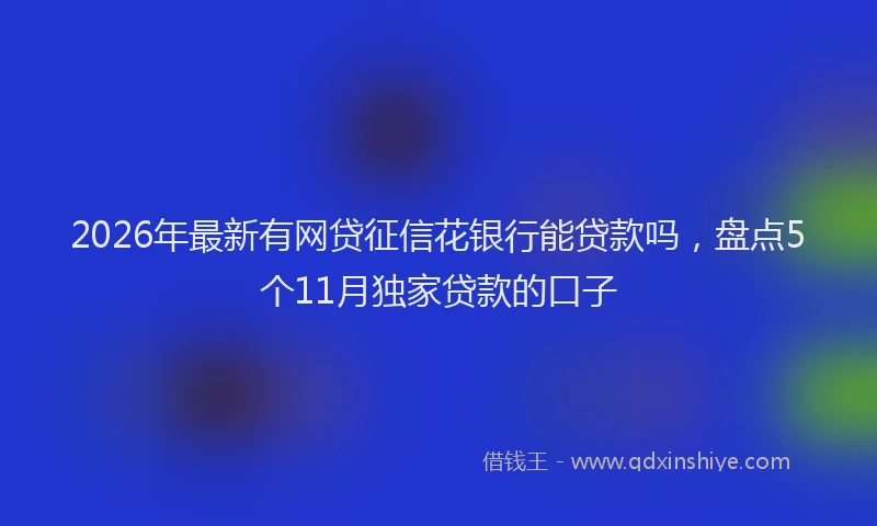 2026年最新有网贷征信花银行能贷款吗，盘点5个11月独家贷款的口子