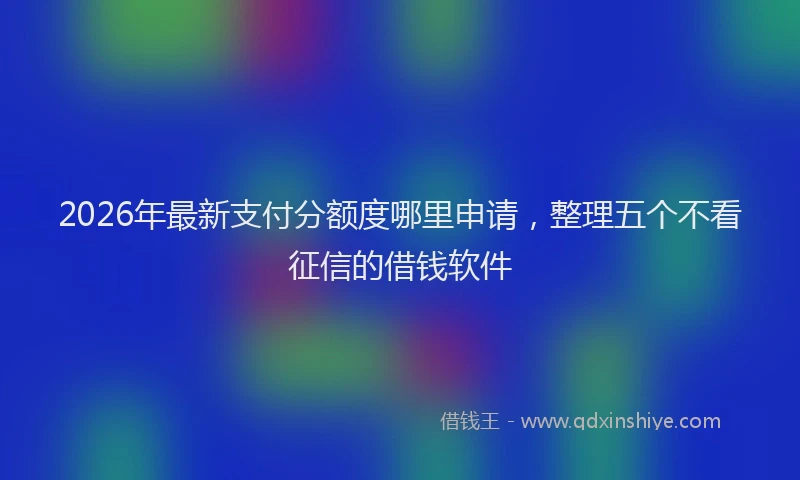2026年最新支付分额度哪里申请，整理五个不看征信的借钱软件