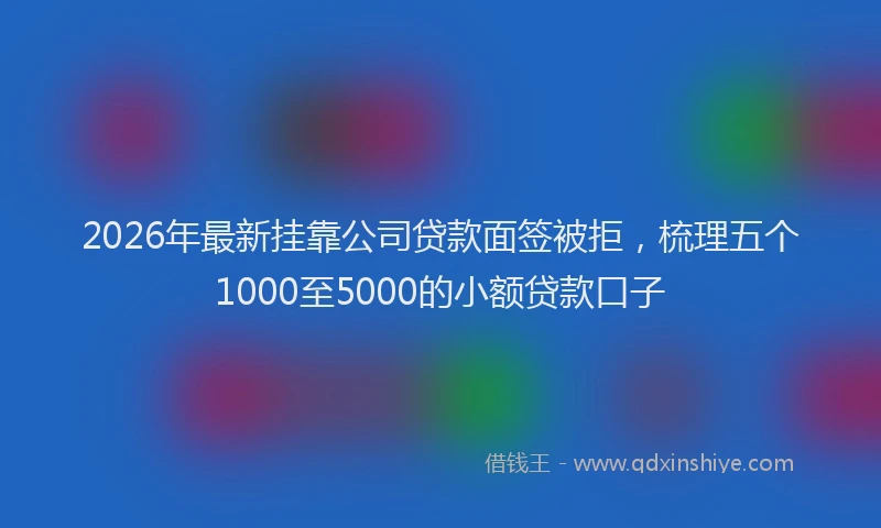 2026年最新挂靠公司贷款面签被拒，梳理五个1000至5000的小额贷款口子
