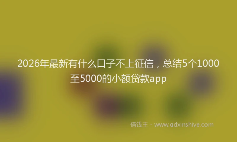 2026年最新有什么口子不上征信，总结5个1000至5000的小额贷款app