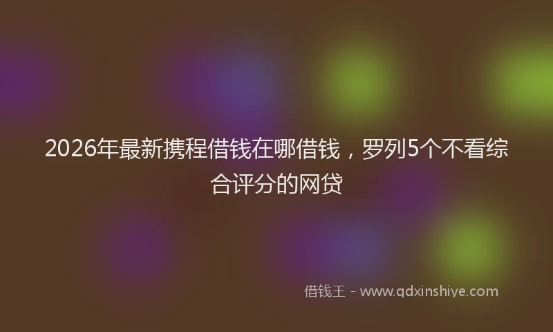 2026年最新携程借钱在哪借钱，罗列5个不看综合评分的网贷