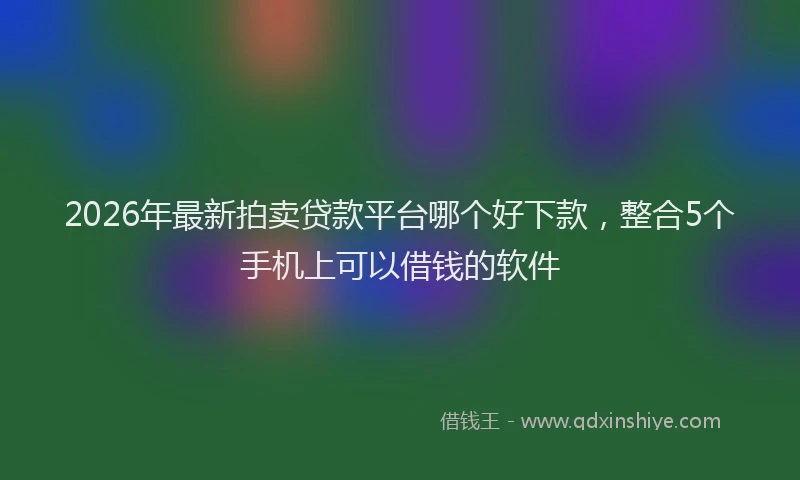 2026年最新拍卖贷款平台哪个好下款，整合5个手机上可以借钱的软件