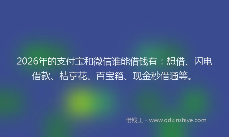 2026年的支付宝和微信谁能借钱有：想借、闪电借款、桔享花、百宝箱、现金秒借通等。