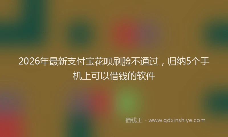 2026年最新支付宝花呗刷脸不通过，归纳5个手机上可以借钱的软件
