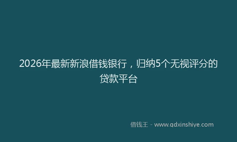 2026年最新新浪借钱银行，归纳5个无视评分的贷款平台
