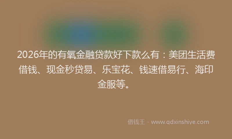 2026年的有氧金融贷款好下款么有：美团生活费借钱、现金秒贷易、乐宝花、钱速借易行、海印金服等。