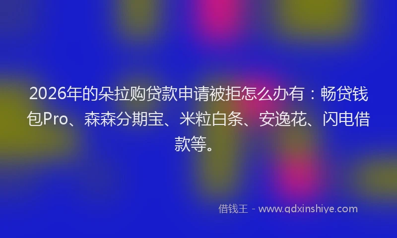 2026年的朵拉购贷款申请被拒怎么办有：畅贷钱包Pro、森森分期宝、米粒白条、安逸花、闪电借款等。