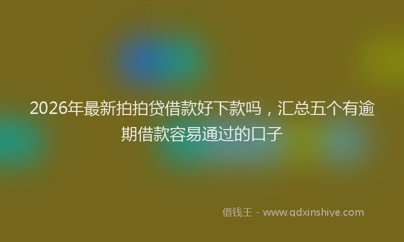 2026年最新拍拍贷借款好下款吗，汇总五个有逾期借款容易通过的口子