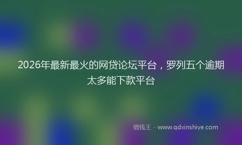 2026年最新最火的网贷论坛平台，罗列五个逾期太多能下款平台