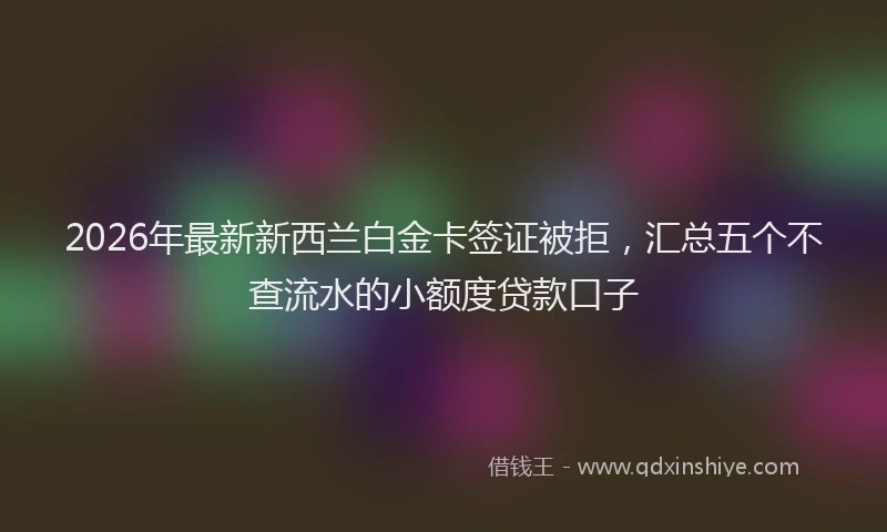 2026年最新新西兰白金卡签证被拒，汇总五个不查流水的小额度贷款口子