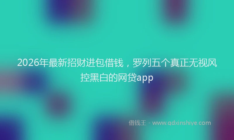 2026年最新招财进包借钱，罗列五个真正无视风控黑白的网贷app