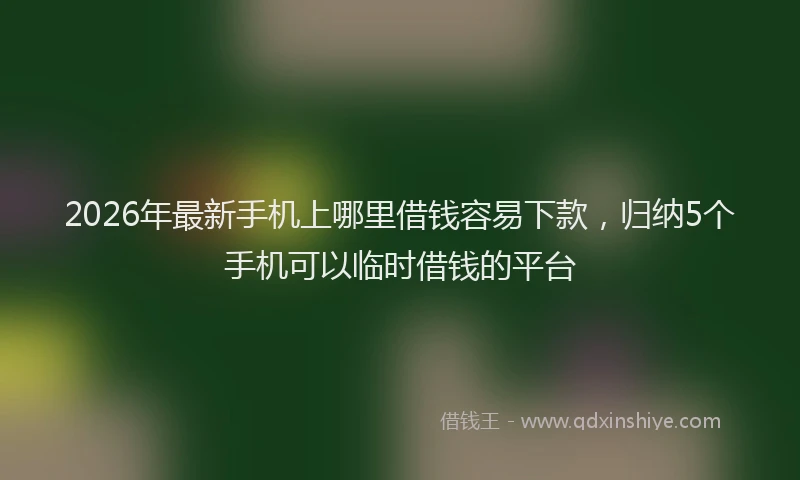 2026年最新手机上哪里借钱容易下款，归纳5个手机可以临时借钱的平台