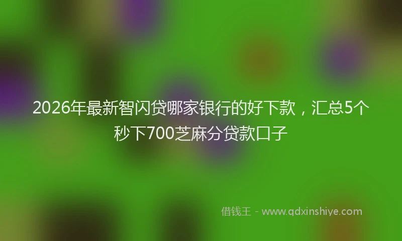 2026年最新智闪贷哪家银行的好下款，汇总5个秒下700芝麻分贷款口子