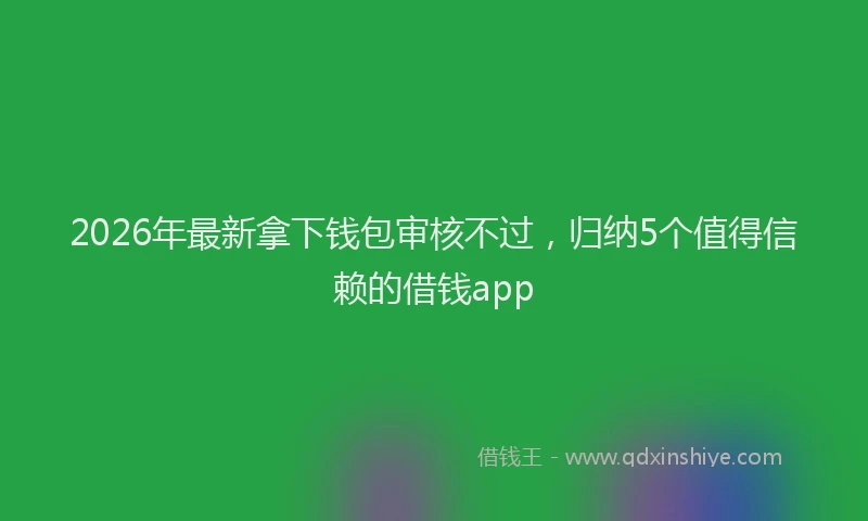 2026年最新拿下钱包审核不过，归纳5个值得信赖的借钱app