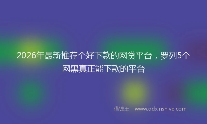 2026年最新推荐个好下款的网贷平台，罗列5个网黑真正能下款的平台