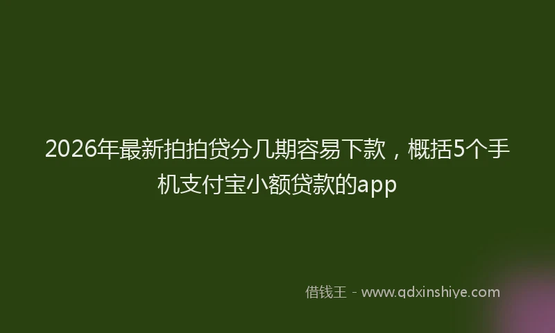 2026年最新拍拍贷分几期容易下款，概括5个手机支付宝小额贷款的app