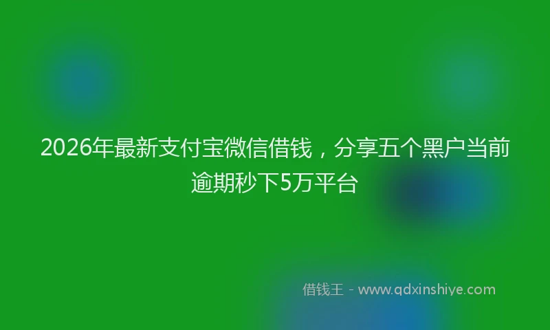 2026年最新支付宝微信借钱，分享五个黑户当前逾期秒下5万平台