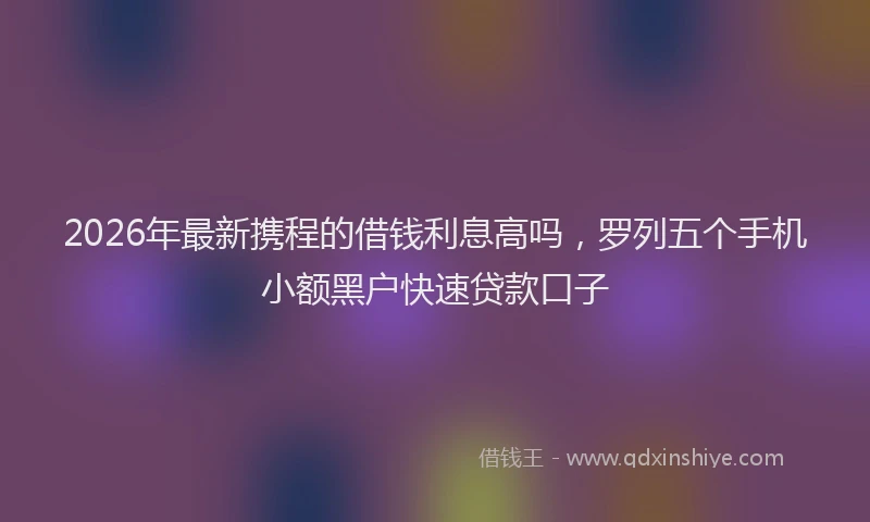 2026年最新携程的借钱利息高吗，罗列五个手机小额黑户快速贷款口子