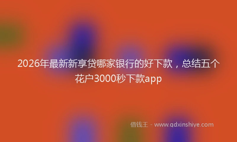 2026年最新新享贷哪家银行的好下款，总结五个花户3000秒下款app