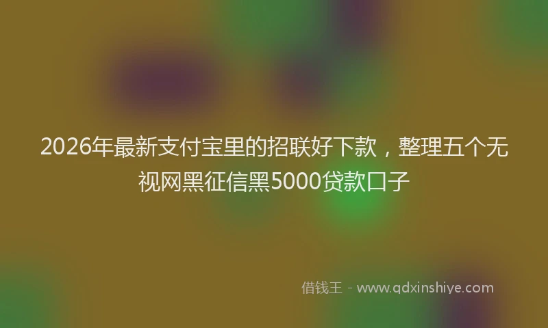 2026年最新支付宝里的招联好下款，整理五个无视网黑征信黑5000贷款口子