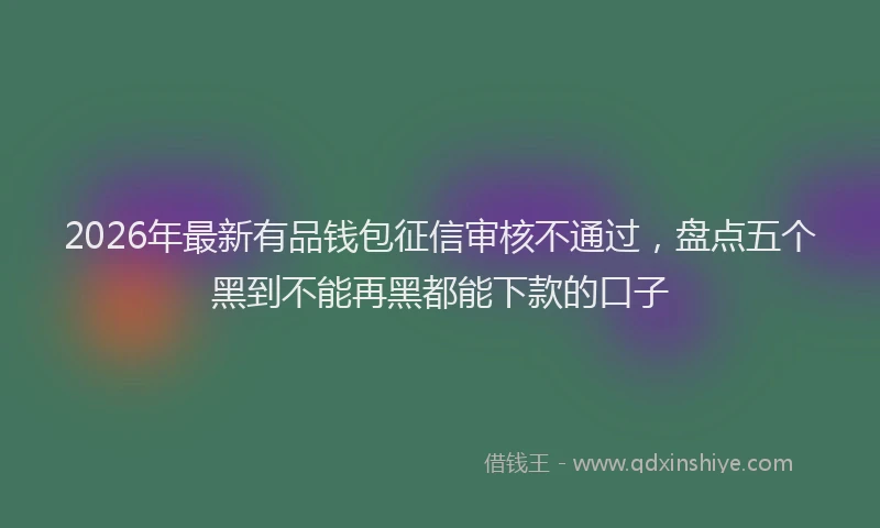 2026年最新有品钱包征信审核不通过，盘点五个黑到不能再黑都能下款的口子