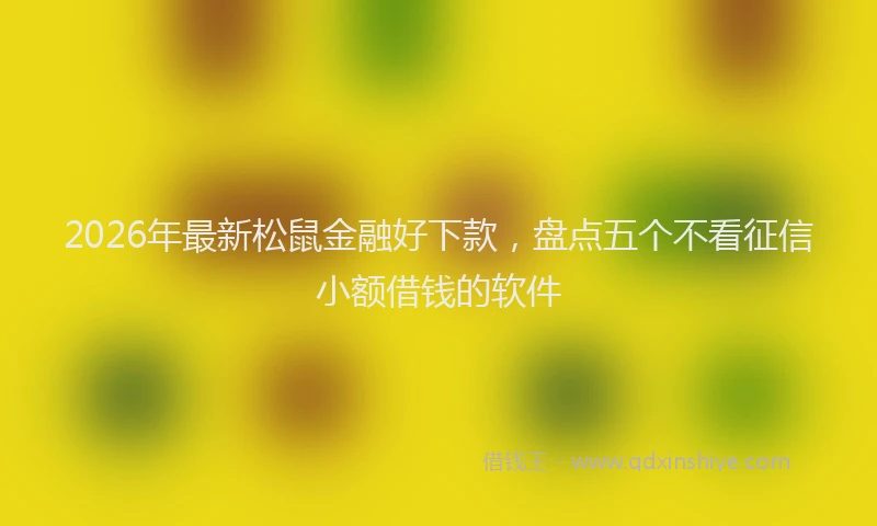 2026年最新松鼠金融好下款，盘点五个不看征信小额借钱的软件