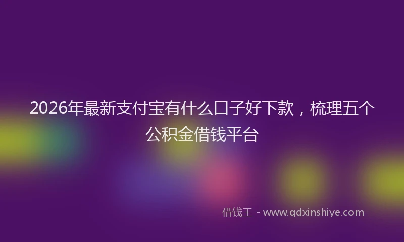 2026年最新支付宝有什么口子好下款，梳理五个公积金借钱平台