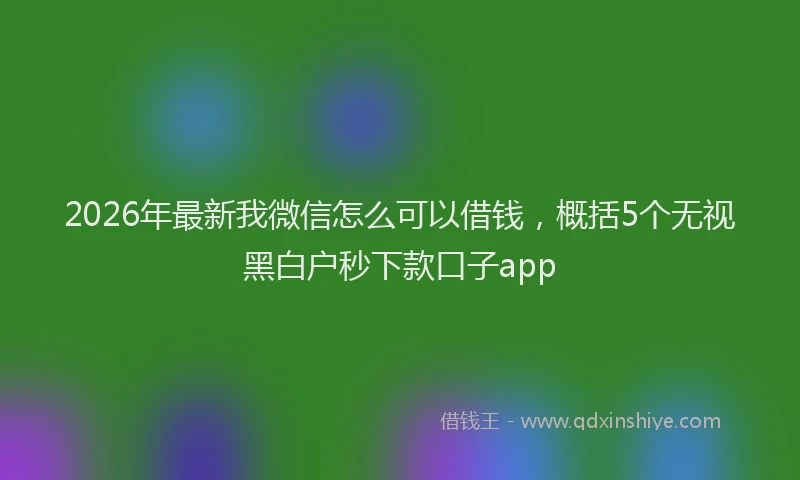 2026年最新我微信怎么可以借钱，概括5个无视黑白户秒下款口子app