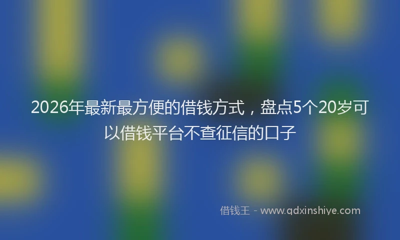 2026年最新最方便的借钱方式，盘点5个20岁可以借钱平台不查征信的口子