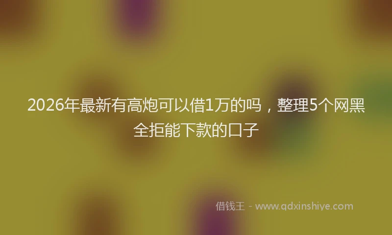 2026年最新有高炮可以借1万的吗，整理5个网黑全拒能下款的口子