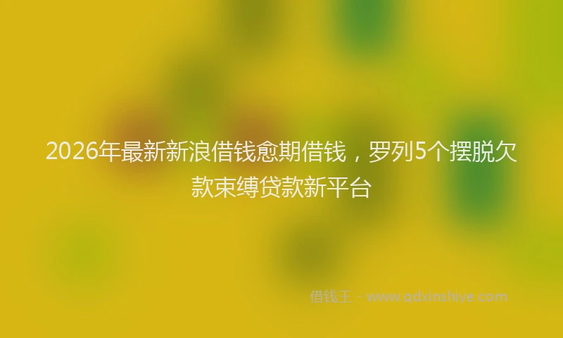 2026年最新新浪借钱愈期借钱，罗列5个摆脱欠款束缚贷款新平台