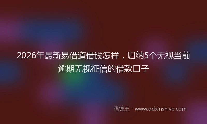 2026年最新易借道借钱怎样，归纳5个无视当前逾期无视征信的借款口子