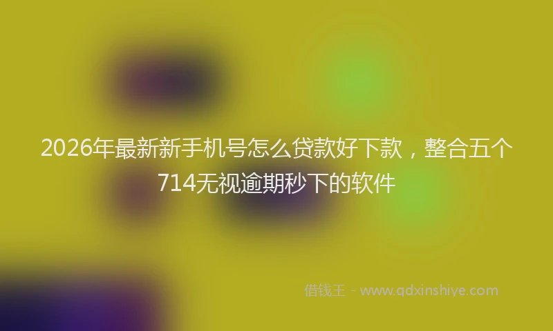 2026年最新新手机号怎么贷款好下款，整合五个714无视逾期秒下的软件