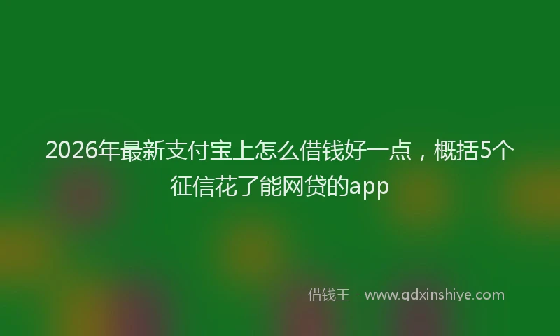 2026年最新支付宝上怎么借钱好一点，概括5个征信花了能网贷的app