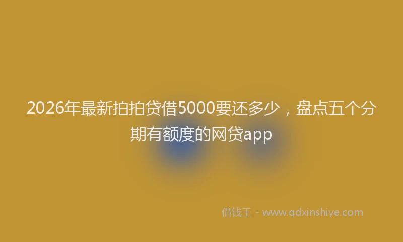 2026年最新拍拍贷借5000要还多少，盘点五个分期有额度的网贷app