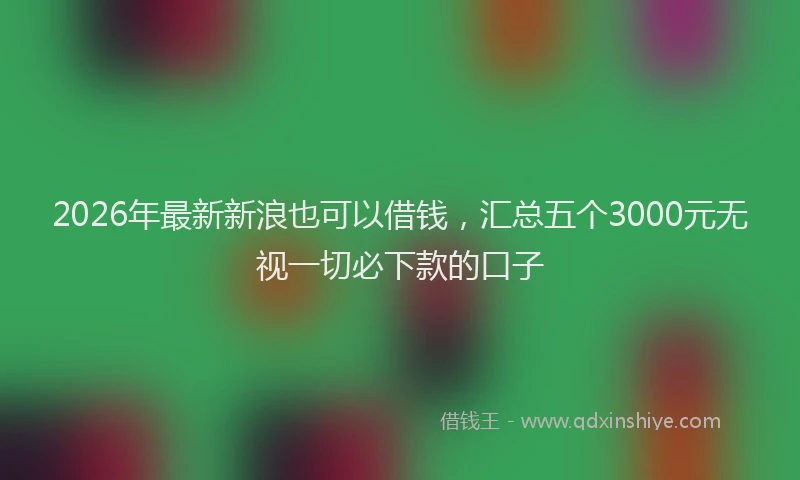 2026年最新新浪也可以借钱，汇总五个3000元无视一切必下款的口子