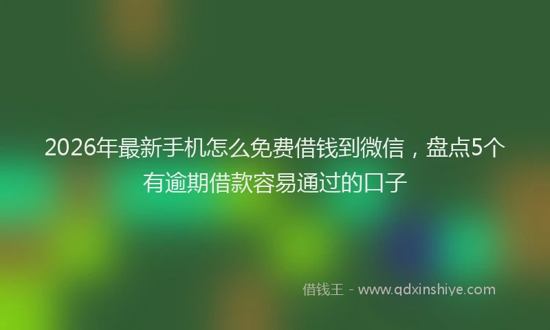 2026年最新手机怎么免费借钱到微信，盘点5个有逾期借款容易通过的口子